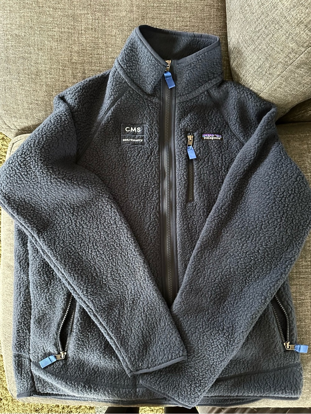 Patagonia Retro Pile Fleece Jacket with Blue Zip Pulls